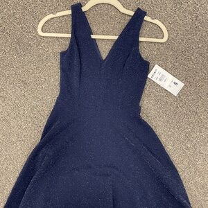 Un Deux Trois Navy Blue Sparkle Formal Dress